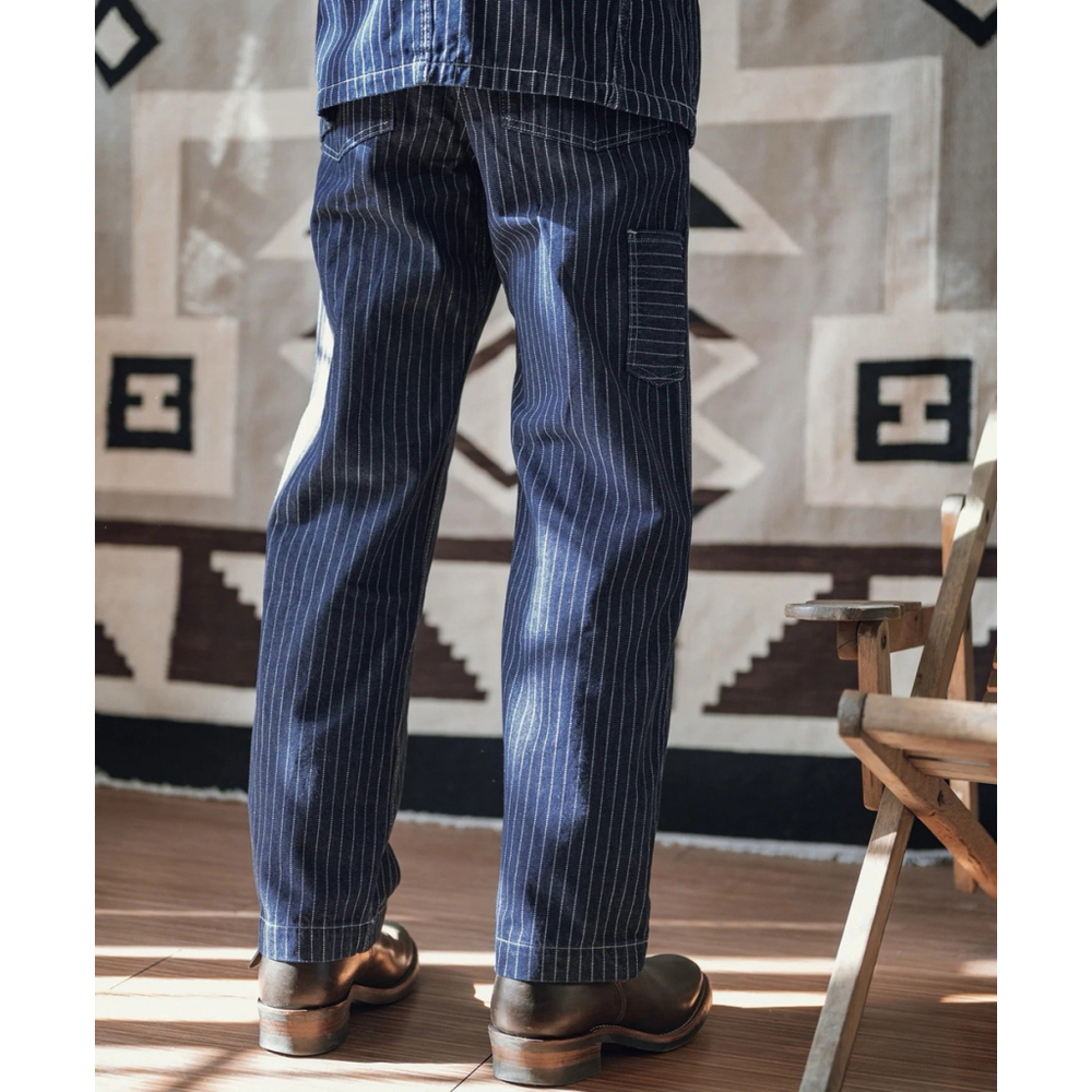 Non Stock W30 1920s Overall Wabash Railway Indigo Denim Work Pants 100%Cotton M - Picture 2 of 13